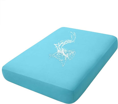 hyha Waterproof Couch Cushion Covers, Stretch Sofa Couch Seat Slipcover for Dog Washable, Non-Slip Waterproof Outdoor Cushion Covers for Patio Furniture Replacement (1 Piece for Medium, Peacock Blue)