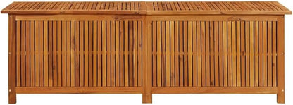 vidaXL Outdoor Storage Box, [Load Capacity Gallon] Deck Box with Gas-Lift Lid, Storage Chest with Water-Resistant Zippered Bag Inside, 68.9''x19.7''x22.8'', Solid Acacia Wood