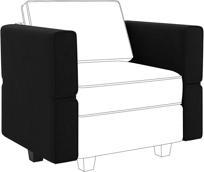 Belffin Modular Sofa Armrest Backrest Module for Modular Sectional Sofa Couch Side Armrest, Backrest Velvet Black