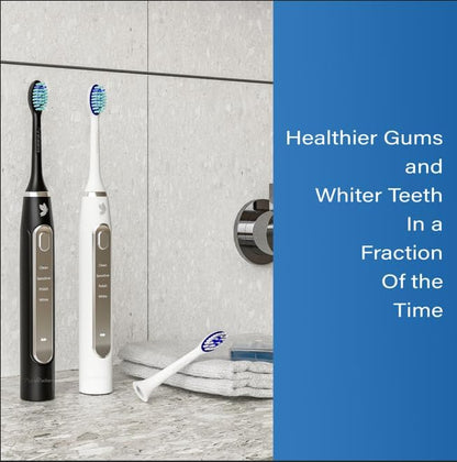 LED Whitening Electric Toothbrush – Waterproof, Sonic Brush with 6 LED Lights for Whitening, Soft Bristles, Rechargeable, Travel Case Included – Ideal Electric Toothbrush for Adults