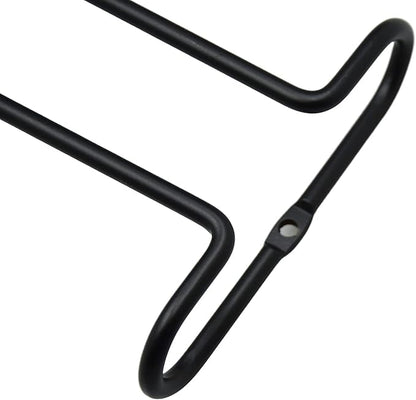 10 Inch Wine Glass Rack Under Cabinet Shelf Stemware Storage Hanging Hanger Organizer Glasses Holder with Drying Under Counter Metal for Kitchen and Bar Set of 4 Black