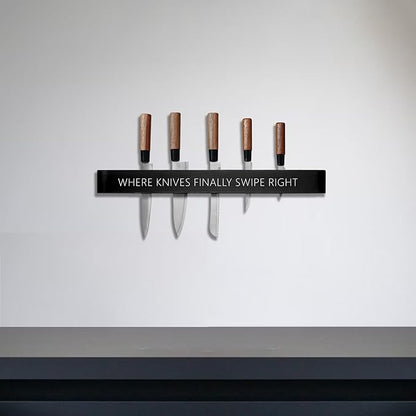 Magnetic Knife Holder, Knife Magnetic Strip for Wall 24 Inch, Magnetic Knife Block, Under Cabinet Magnetic Knives Bar, Knife Rack for Kitchen Utensil Storage Organizer(Black)