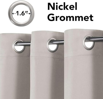 H.VERSAILTEX Premium Blackout Thermal Insulated Room Darkening Curtains for Bedroom/Living Room - Classic Grommet Top (2 Panels, Stone, 52 Inch by 72 Inch)