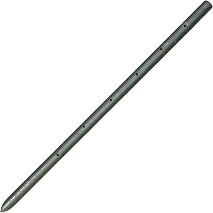 Sandbaggy Round Steel Concrete Form Stakes with Nail Holes - Rust Resistant Coating - Removable, Reusable (10, 3/4 in X 24 in)