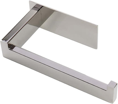 Toilet Paper Holder, Self Adhesive Tissue Holder Stainless Steel Rustproof Paper Roll Holder, No Drilling Easy to Install, Toilet Paper Rack Suitable for Office, Bathroom (Polish Chrome)