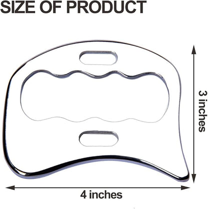 Stainless Steel Gua Sha Scraping Massage Tool-Muscle Scraper - Soft Tissue Mobilization,Physical Therapy for Back, Legs, Arms (2 PCS)