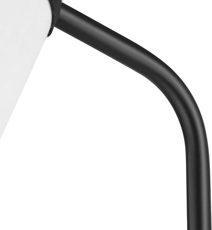 GLOBE Electric 61000145 62" Floor Lamp, Matte Black, White Fabric Shade, in-Line of/Off Foot Switch, 6-Foot Black Cord, Reading Light, Bedroom, Living Room, Home Decor