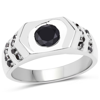 1.53 Carat Genuine Black Diamond .925 Sterling Silver Ring
