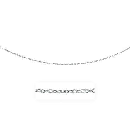 2.5mm 14k White Gold Pendant Chain with Textured Links
