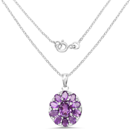 6.50 Carat Genuine Amethyst .925 Sterling Silver Pendant