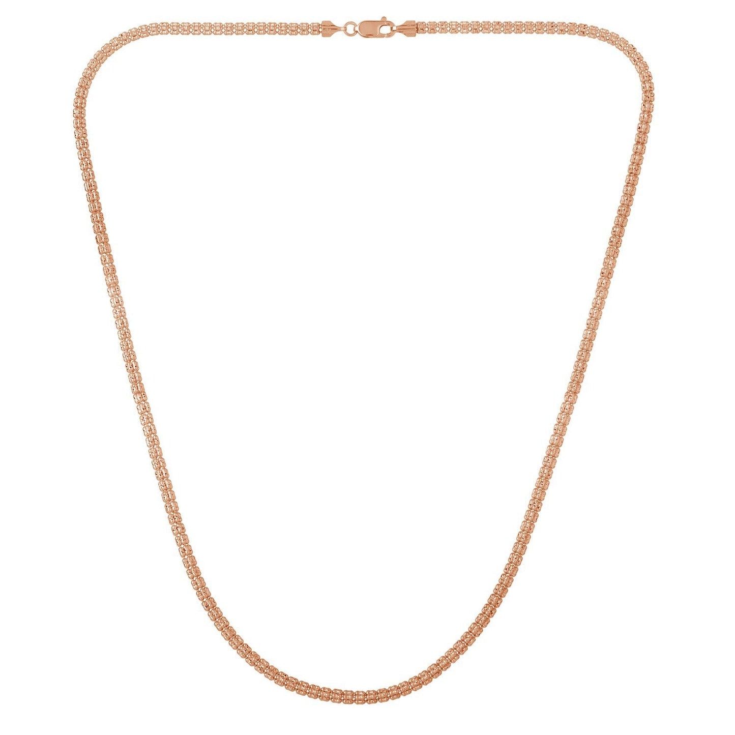 Ice Barrel Chain in 14k Rose Gold (3.10 mm)