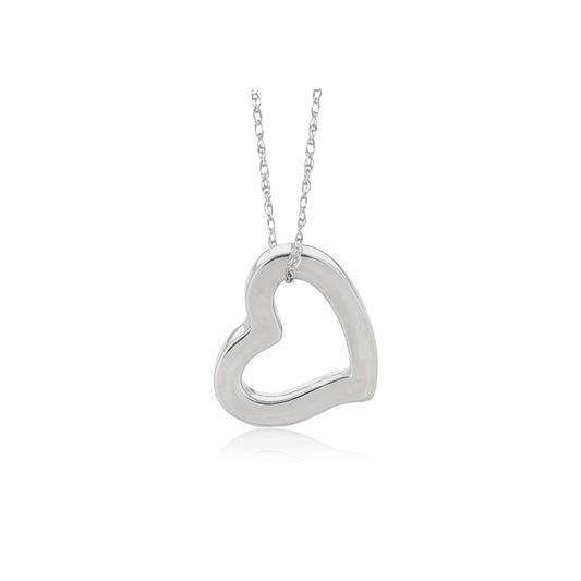 Pendentif cœur en or blanc 14 carats