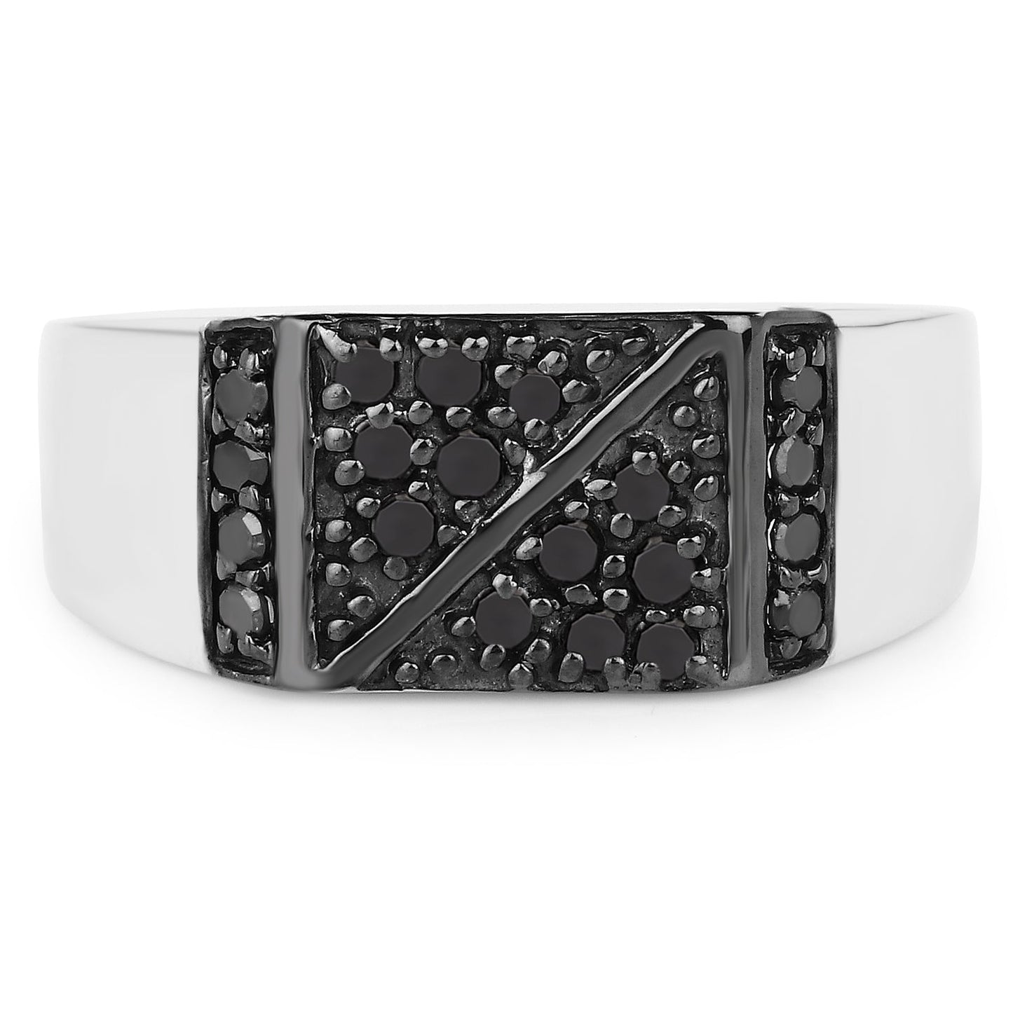 0.35 Carat Genuine Black Diamond .925 Sterling Silver Ring