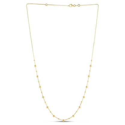 14k Yellow Gold Bead Necklace