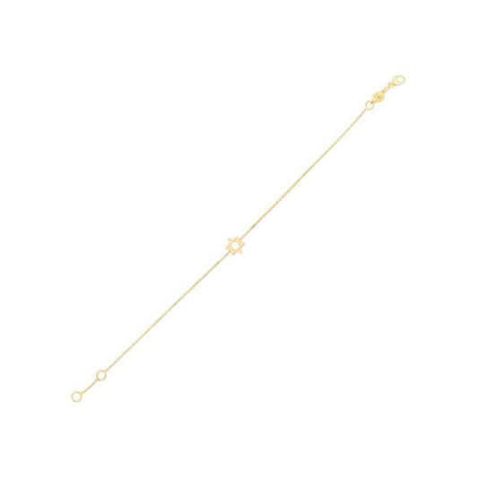 Bracelet Étoile de David en or jaune 14 carats