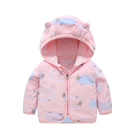 Children's Hooded Coral Fleece Padded Jacket