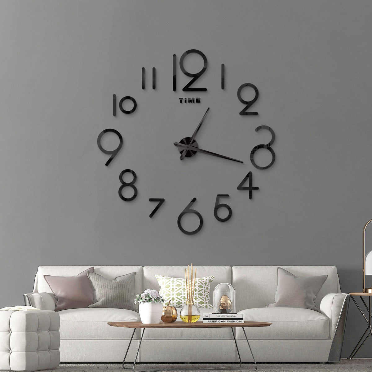 Wall Clock Creative Acrylic Clock Sticken On The Wall