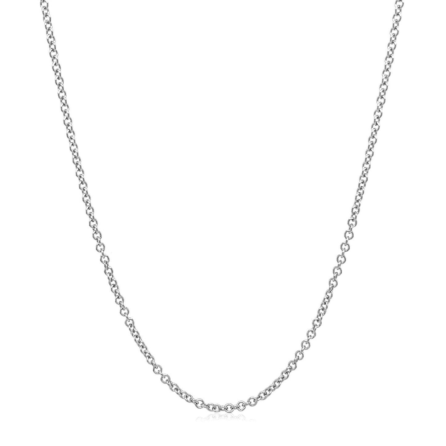 14k White Gold Round Cable Link Chain 1.5mm