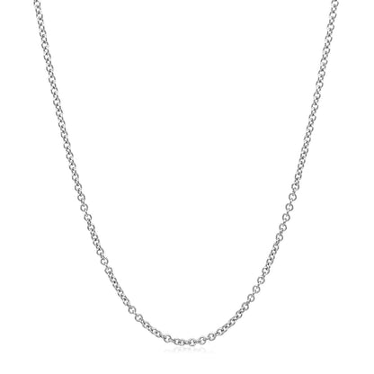 14k White Gold Round Cable Link Chain 1.5mm