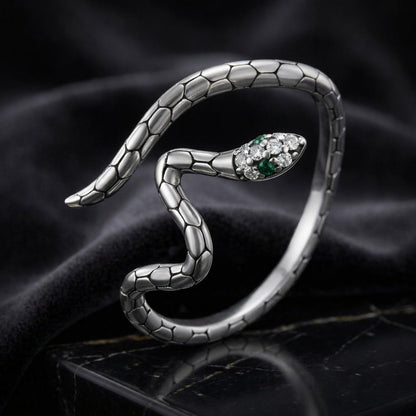 925 Sterling Silver Pavé Setting CZ Oxidized Silver Ring for Women