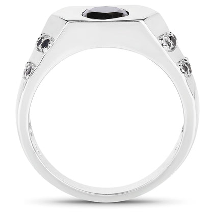 1.53 Carat Genuine Black Diamond .925 Sterling Silver Ring