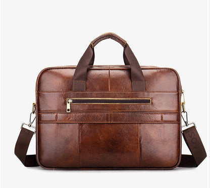 Leather Hand-carried Top Layer Cowhide Business Briefcase With Large Capacity