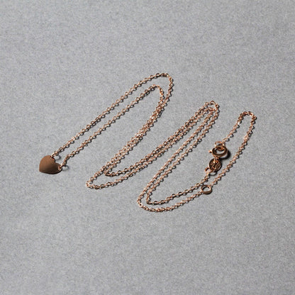 14k Rose Gold Polished Mini Heart Necklace