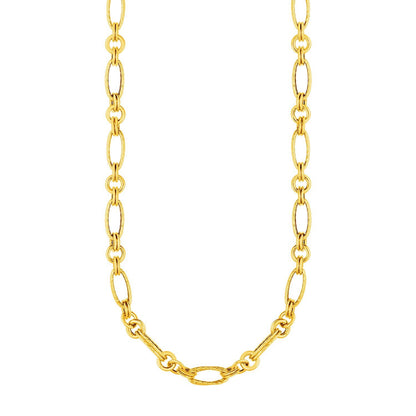 14k Yellow Gold Twisted and Polished Link Necklace