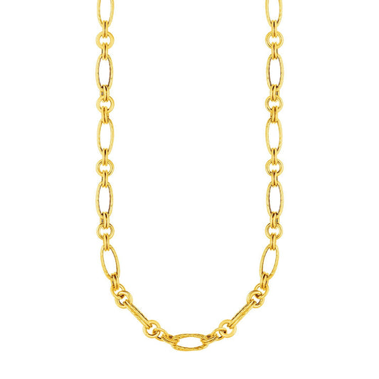 Collier maillons torsadés et polis en or jaune 14 carats