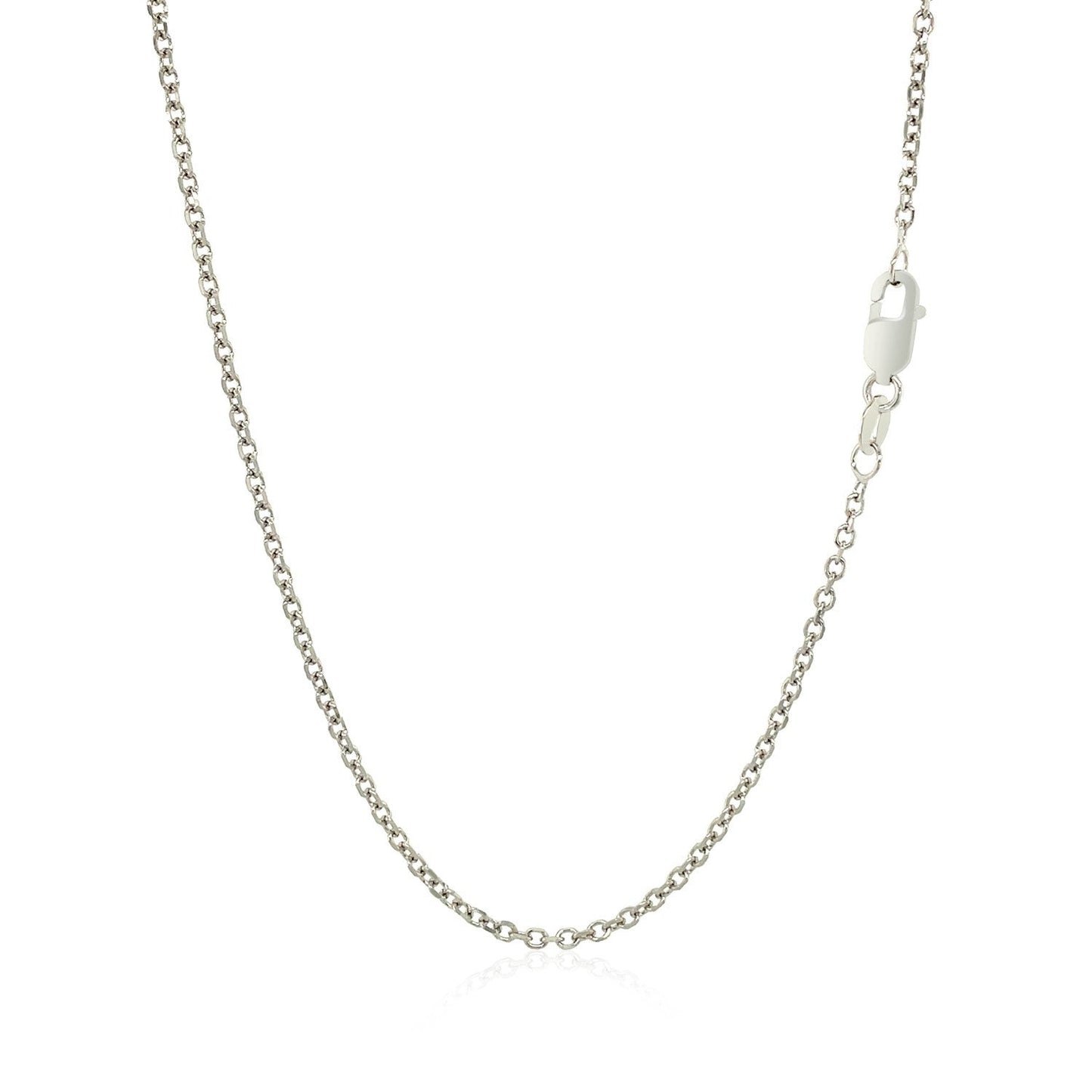 14k White Gold Diamond Cut Cable Link Chain 1.5mm