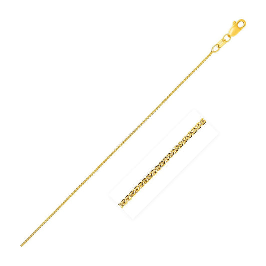 Chaîne en Or Jaune 10 carats motif Épi de Blé 0,6 mm