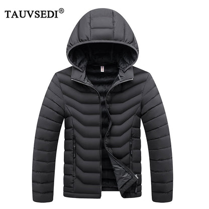 Men's Winter Casual Hooded Parka Jacket with Detachable Hat