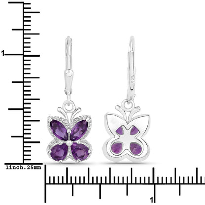 2.12 Carat Genuine Amethyst .925 Sterling Silver Earrings