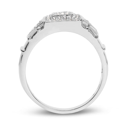 14K White Gold Plated 0.21 Carat Genuine White Diamond .925 Sterling Silver Ring