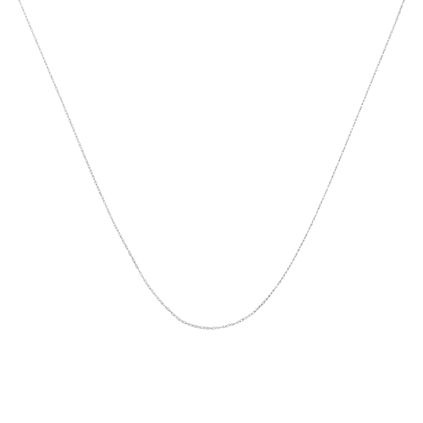 Solid 10K Yellow Gold 0.5mm Slim and Dainty Unisex 18" Rope Chain Necklace