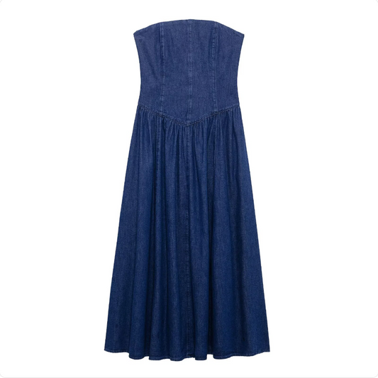 Vestido Midi Vaquero Elegante para Mujer