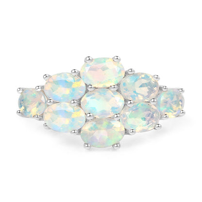 2.16 Carat Genuine Ethiopian Opal .925 Sterling Silver Ring