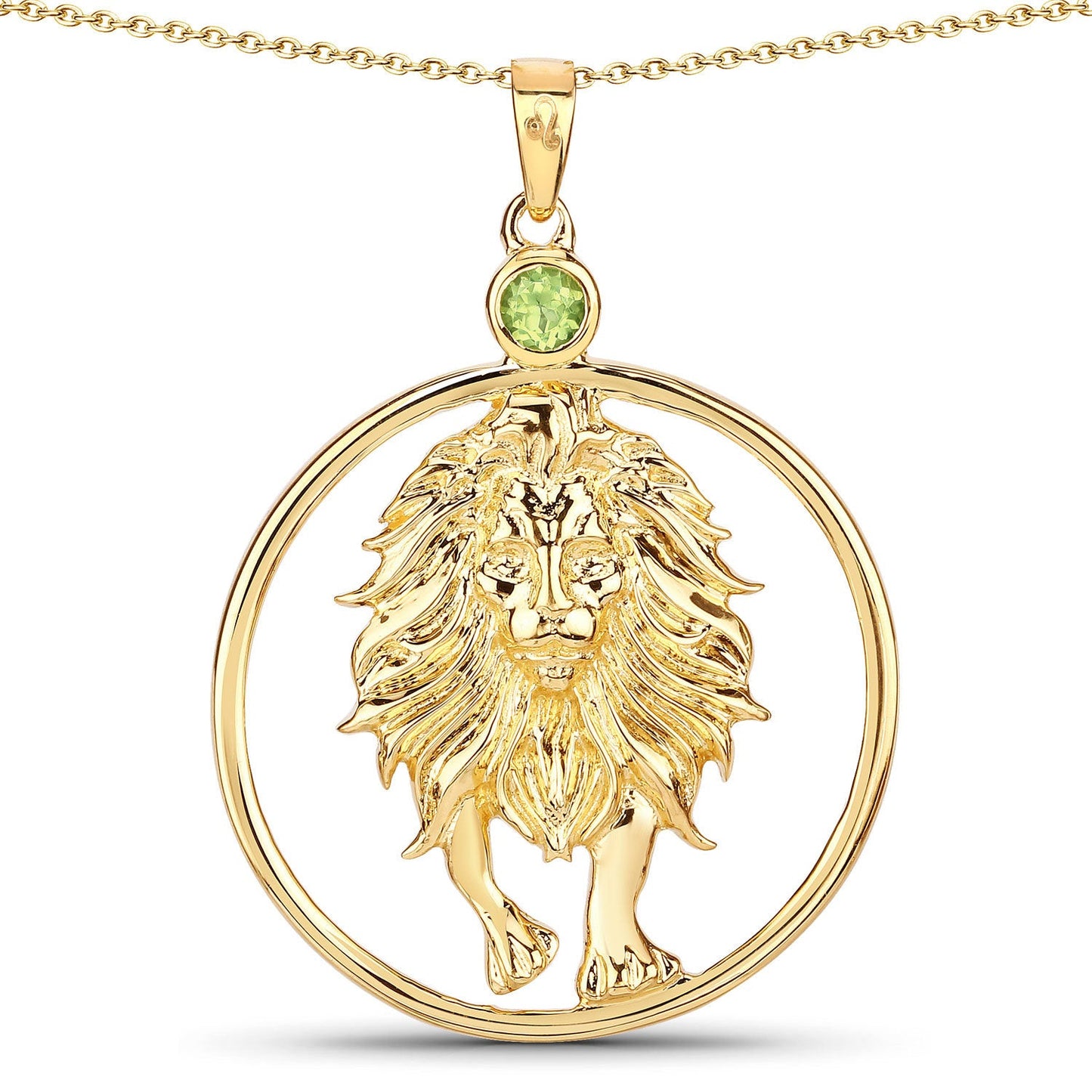 0.24 Carat Genuine Peridot .925 Sterling Silver Pendant