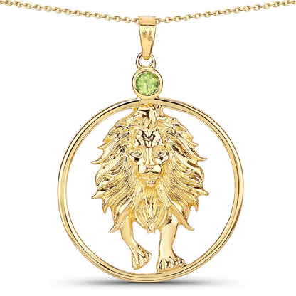 0.24 Carat Genuine Peridot .925 Sterling Silver Pendant