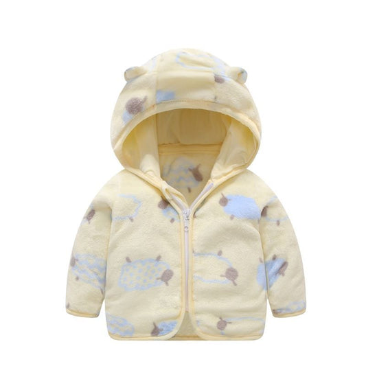 Chaqueta acolchada de forro polar coral con capucha para niños