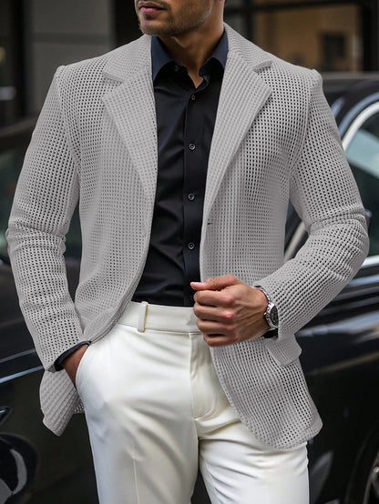 2026 Foreign Trade European And American Cross-Border Men's Mesh Suit Jacket Casual Banquet Party Top Suit Men 250308
