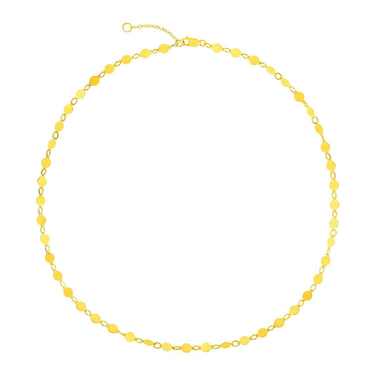 Collier en or jaune 14 carats avec cercles polis