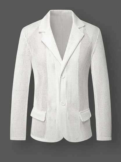 2026 Foreign Trade European And American Cross-Border Men's Mesh Suit Jacket Casual Banquet Party Top Suit Men 250308
