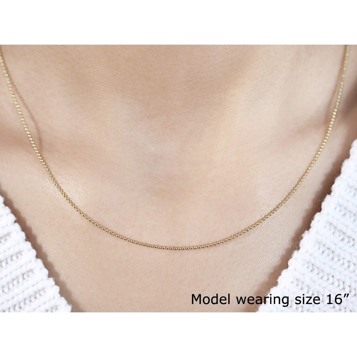 14k Yellow Gold Bead Chain 1.0mm