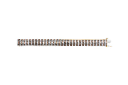 10K Yellow Gold 10-1/3 Cttw Alternating Coco Color and White Diamond 5 Row Tennis Bracelet (Brown/H-I Color, SI1-SI2 Clarity) - Size 7.25