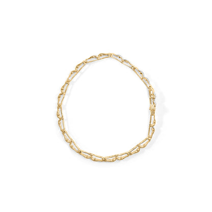 10k Yellow Gold 1.00 Cttw Baguette-Cut Channel Diamond Link Bracelet
