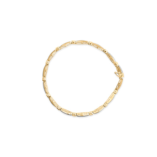Bracelet Jonc 14 carats en Or Jaune 1.00 Cttw avec Diamants Baguettes en serti Rail