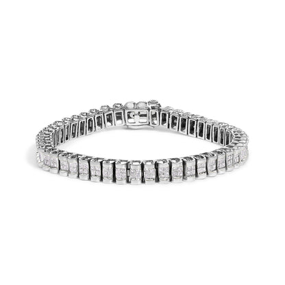 14K Yellow Gold 3.0 Cttw Princess Cut Quad Invisible Set Tennis Bracelet (H-I Color, SI1-SI2 Clarity) - 7â€