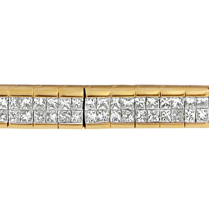 14K Yellow Gold Princess Cut Diamond Banded Bracelet (1.00 cttw, G-H Color, VS1-VS2 Clarity)