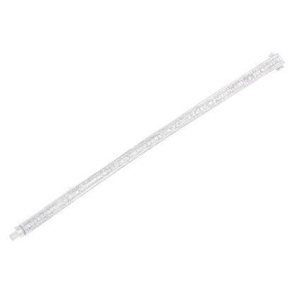 14K White Gold 7 7/8 Cttw Princess and Baguette Diamond Eternity Line Tennis Bracelet (G-H Color, SI1-SI2 Clarity) - 7" Inches